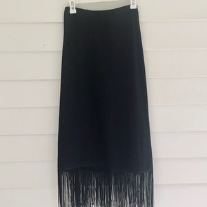 Zara Fringe-bottomed Pencil Skirt